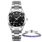 CHENXI 2PC Women Quartz Watch and Jewelry Bracelets