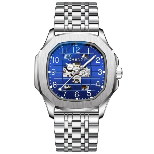 CHENXI Square Dial Automatic Men Watch Fashion Stainless Steel Wristwatches Luminous Mechanical Quartz Tourbillon Mens Watches 13