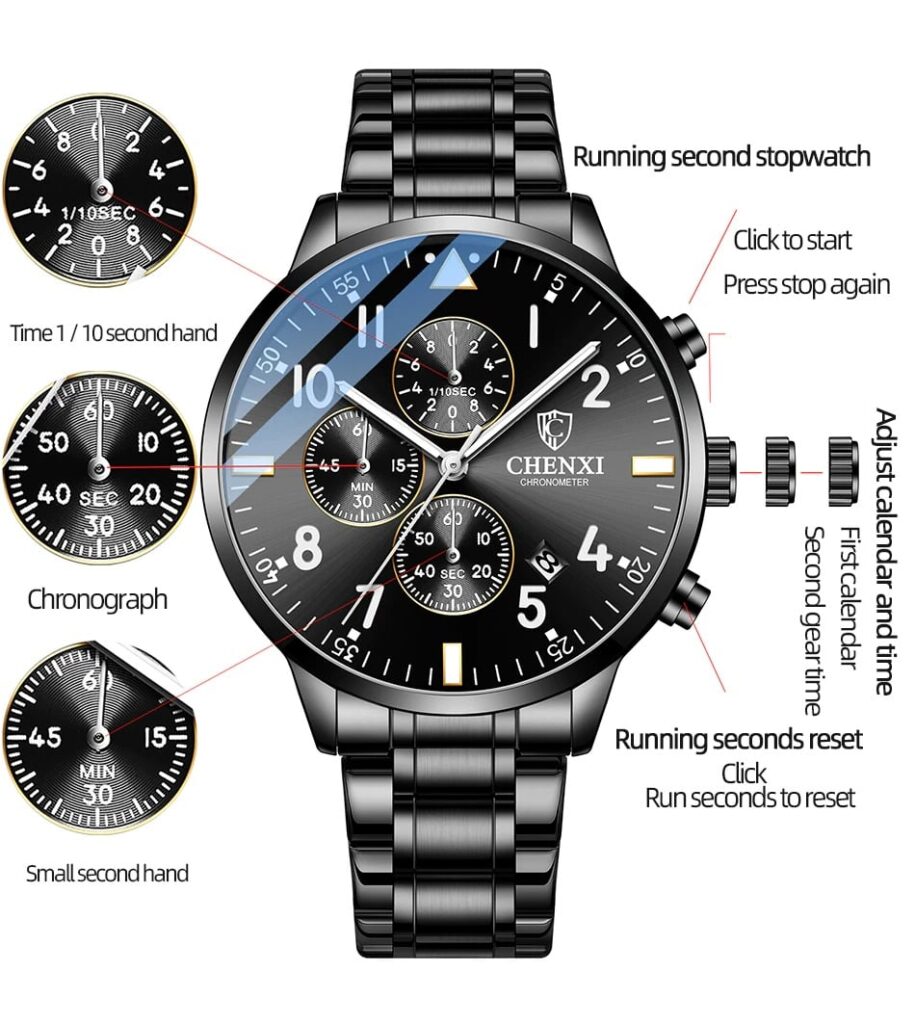 CHENXI Watch Stainless Steel Chronograph – CHENXI WATCHES