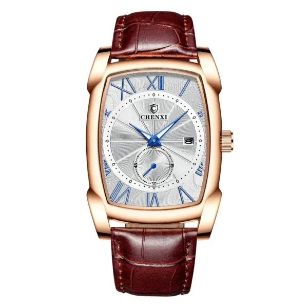 NEW CHENXI 8209 Mens Watches Leather Strap Casual Luxury Quartz Wristwatches Square Waterproof Watch Men 9
