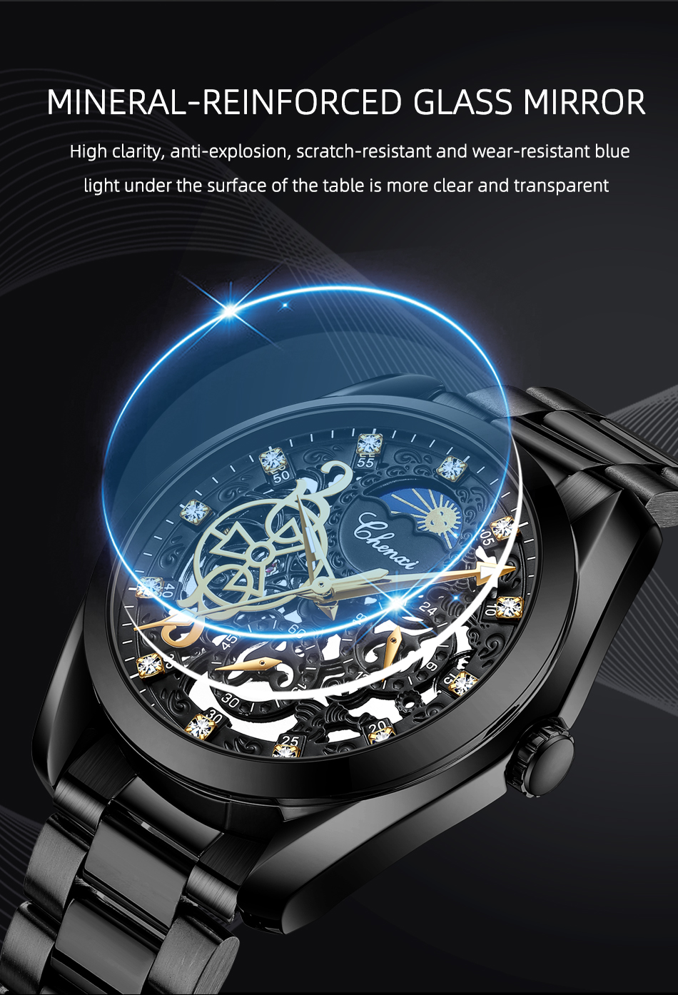CHENXI Watch Classic Luxury Moon Phase Automatic Mechanical – CHENXI ...