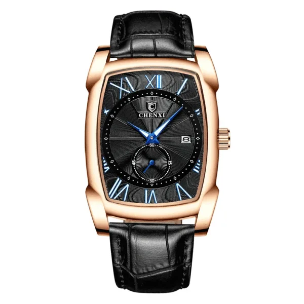 NEW CHENXI 8209 Mens Watches Leather Strap Casual Luxury Quartz Wristwatches Square Waterproof Watch Men 10