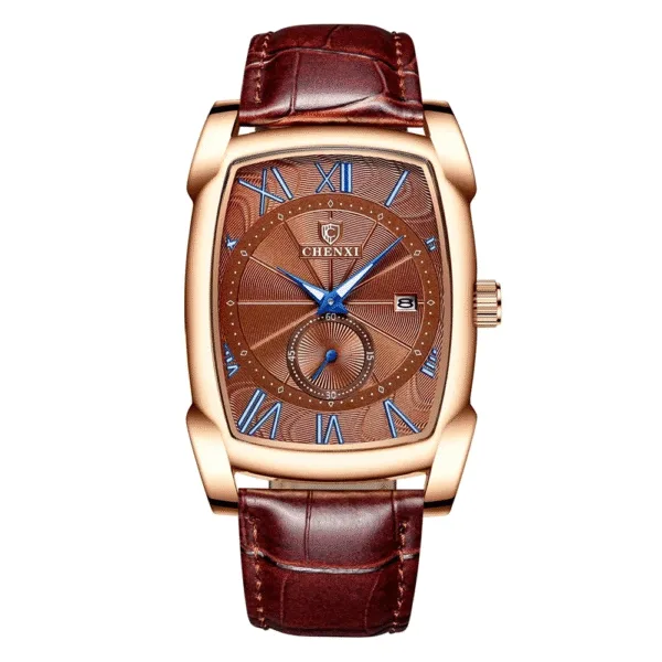 NEW CHENXI 8209 Mens Watches Leather Strap Casual Luxury Quartz Wristwatches Square Waterproof Watch Men 13