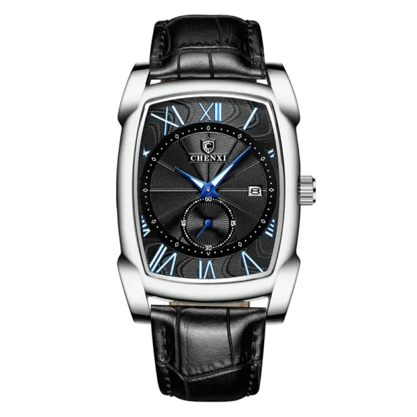 NEW CHENXI 8209 Mens Watches Leather Strap Casual Luxury Quartz Wristwatches Square Waterproof Watch Men 7