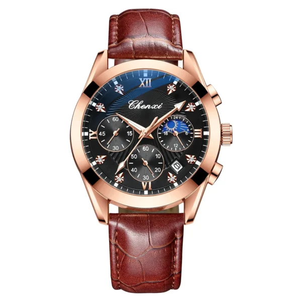 CX-903 CHENXI Watches For Men Sport Chronograph Waterproof Quartz Wrist Watch Male Fashion Leather Strap Business Watches 6