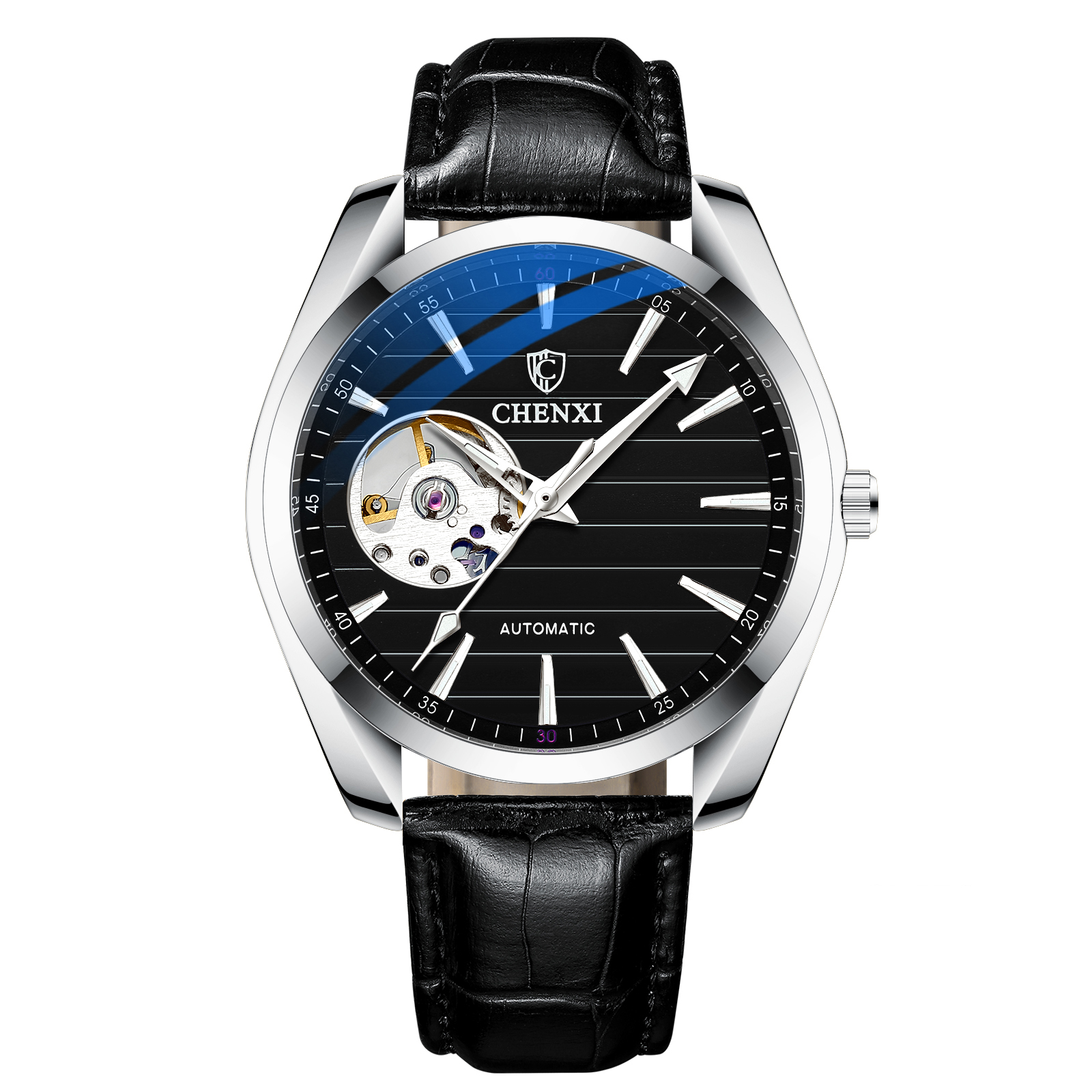 New Mens Black Watch Waterproof Luxury Automatic Watch for Men Business  Mechanical Wrist Watch Stainless Steel Luminous Clock