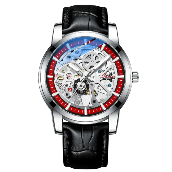 CHENXI New Men Automatic Mechanical Tourbillon Watch Luxury Business Stainless Steel Waterproof Hollow Dial Male Wristwatch 18