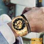 CHENXI Luxury Golden Quartz Watch Dragon 5