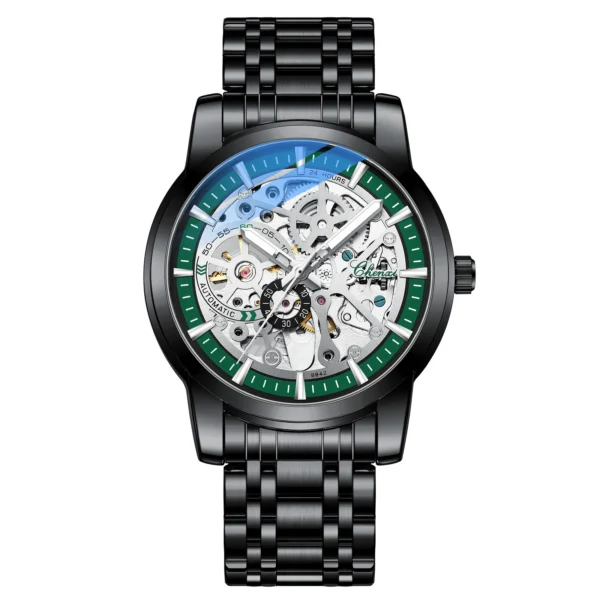 CHENXI New Men Automatic Mechanical Tourbillon Watch Luxury Business Stainless Steel Waterproof Hollow Dial Male Wristwatch 7