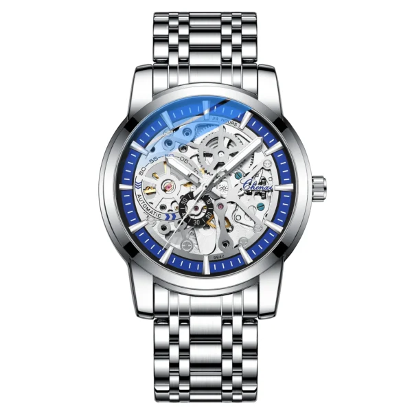 CHENXI New Men Automatic Mechanical Tourbillon Watch Luxury Business Stainless Steel Waterproof Hollow Dial Male Wristwatch 11