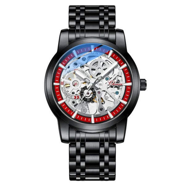 CHENXI New Men Automatic Mechanical Tourbillon Watch Luxury Business Stainless Steel Waterproof Hollow Dial Male Wristwatch 8