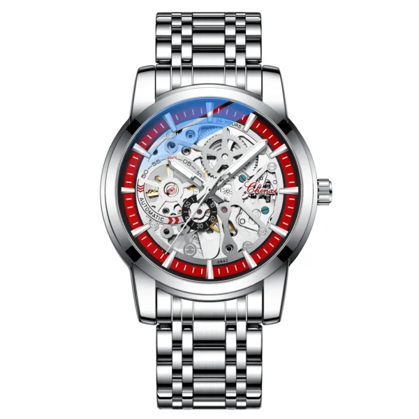CHENXI New Men Automatic Mechanical Tourbillon Watch Luxury Business Stainless Steel Waterproof Hollow Dial Male Wristwatch 15