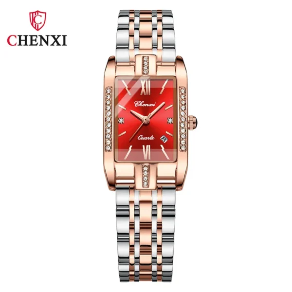 Exquisite Romantic Gift for Female Calendar Vintage Fashion Women Watches Quartz Wristwatch Rhinestone RoseGold Dial Waterproof 9