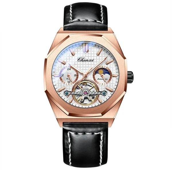 NEW CHENXI Men Mechanical Watch Top Brand Luxury Waterproof Automatic Wristwatch Man Clock Casual Leather Tourbillon Watches 12