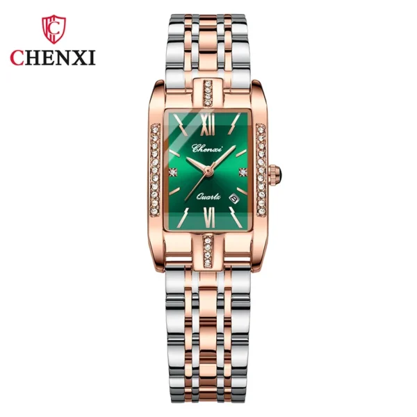 Exquisite Romantic Gift for Female Calendar Vintage Fashion Women Watches Quartz Wristwatch Rhinestone RoseGold Dial Waterproof 7