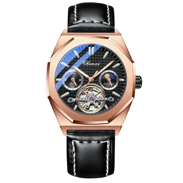 NEW CHENXI Men Mechanical Watch Top Brand Luxury Waterproof Automatic Wristwatch Man Clock Casual Leather Tourbillon Watches 9