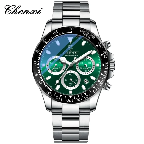CHENXI Menโs Watches Top Brand Business Watch Luxury Men Military Stainless Steel Quartz Wrist Watches Chronograph Male Clock 10