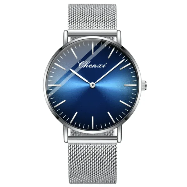Chenxi 076A Brand Men's And Women's Stainless Steel Mesh Belt Waterproof Watch Couple Pair Lover's Clock Best Gift 12