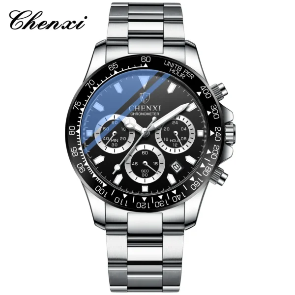 CHENXI Menโs Watches Top Brand Business Watch Luxury Men Military Stainless Steel Quartz Wrist Watches Chronograph Male Clock 9