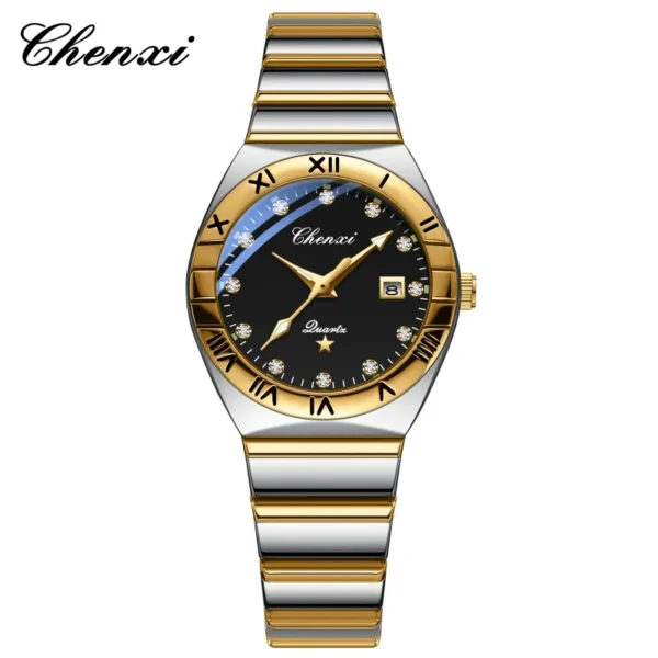 CHENXI 640 Couple Quartz Watches Elegant Diamond Dial Watch Calendar Luminous Men Women Casual Wristwatch reloj hombre 10