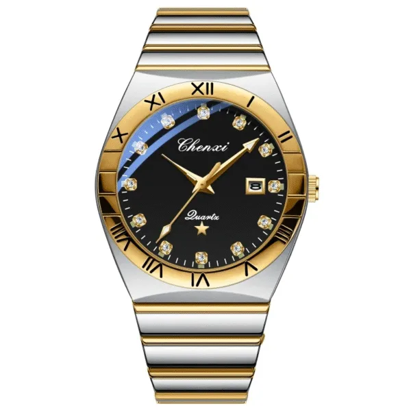 CHENXI 640 Luxury Couple Quartz Watch Calendar Luminous Stainless Steel Strap Waterproof Elegant Ladies Fashion Men Watches 10