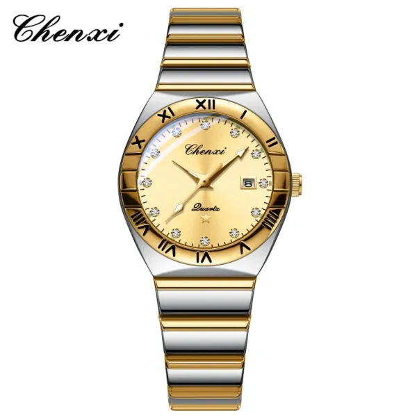 CHENXI 640 Couple Quartz Watches Elegant Diamond Dial Watch Calendar Luminous Men Women Casual Wristwatch reloj hombre 7