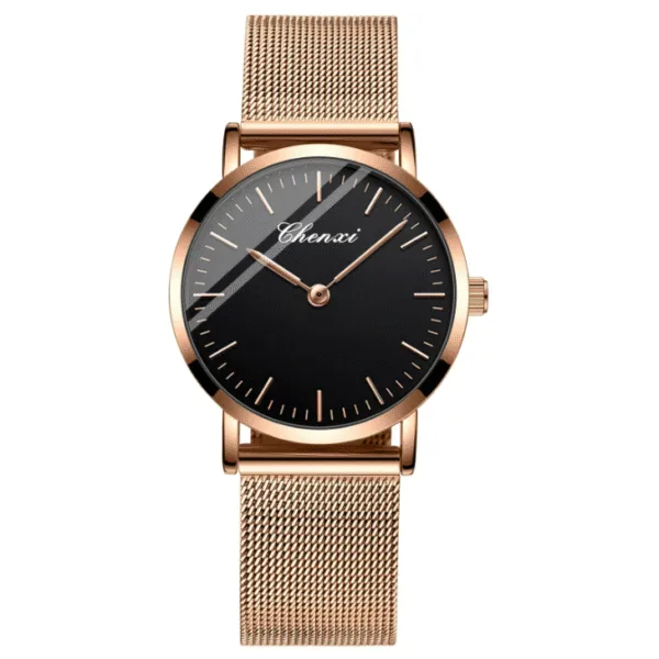 Chenxi 076A Brand Men's And Women's Stainless Steel Mesh Belt Waterproof Watch Couple Pair Lover's Clock Best Gift 11