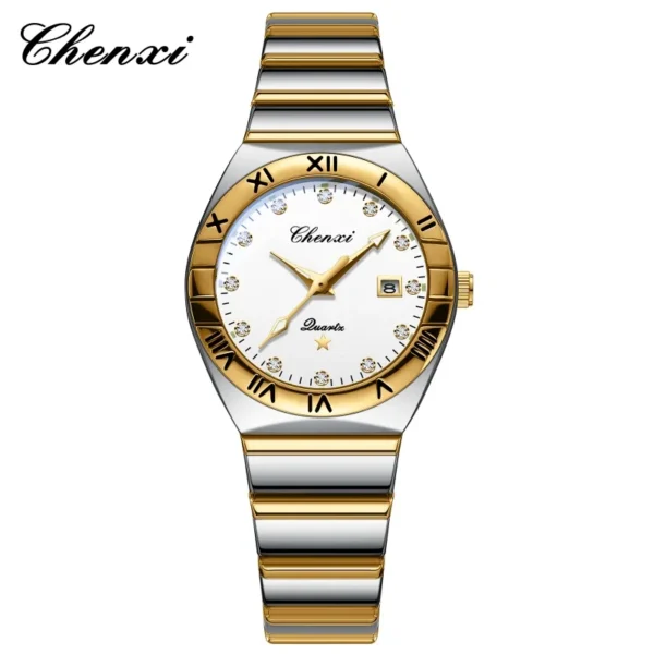 CHENXI 640 Couple Quartz Watches Elegant Diamond Dial Watch Calendar Luminous Men Women Casual Wristwatch reloj hombre 8