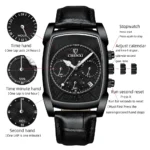 CHENXI Luxury Black Leather Waterproof Quartz Men's Watch 4