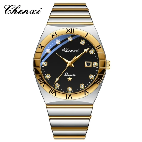 CHENXI 640 Couple Quartz Watches Elegant Diamond Dial Watch Calendar Luminous Men Women Casual Wristwatch reloj hombre 9