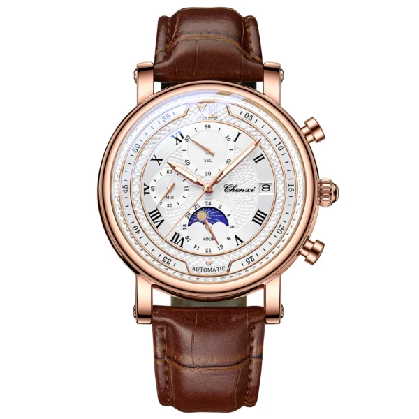 New Men's Chronograph Watch Top CHENXI Brand Casual Fashion Watches Sport Military Leather Quartz Wristwatches Business Male Clo 9