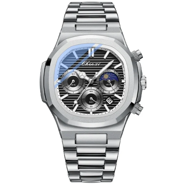 CHENXI Stainless Steel Watches for Mens Creative Fashion Luminous Dial with Chronograph Clock Male Casual Quartz Wristwatches 8