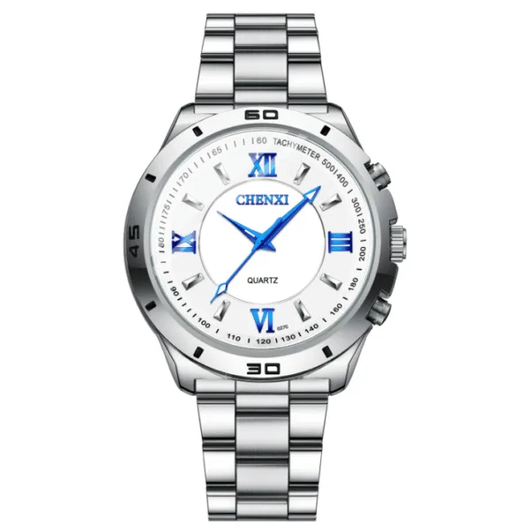 Fashion Chenxi Top Brand Men Women Full Stainless Steel Silver Quartz High Cost-effectiveness Simple Business Couple Wrist Watch 1