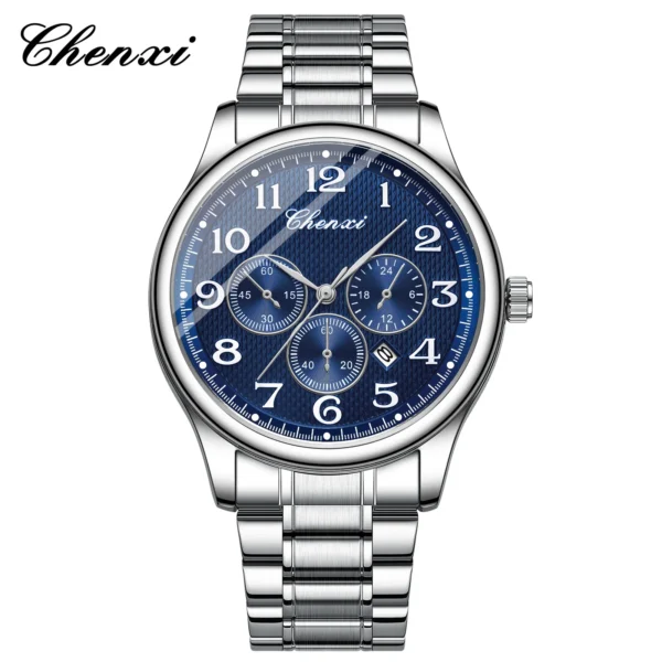 CHENXI Original Watches for Men Stainless Steel Military Sports Waterproof Man Clock Shockproof Quartz Calendar Male Wristwatch 9