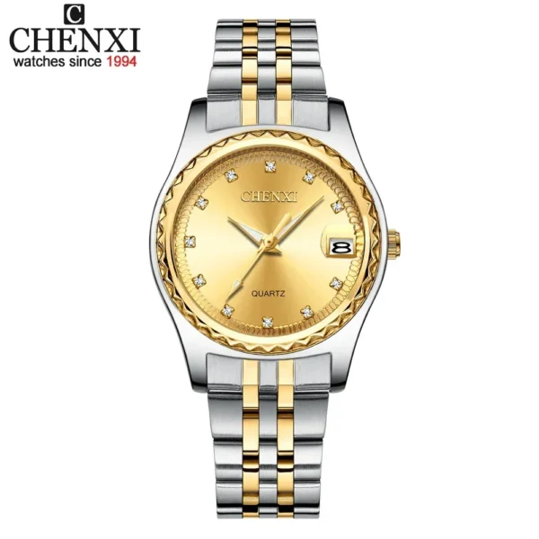 Chenxi 8204 Men Women Watches Dial Top Brand Luxury Couples Quartz Stainless Steel Watch Waterproof Calendar 10