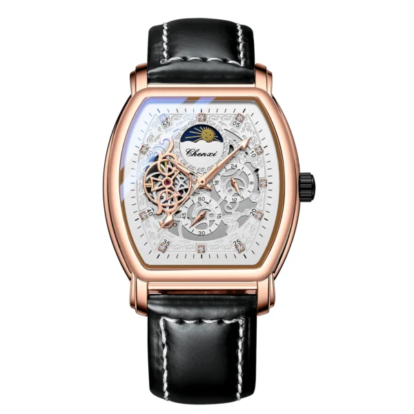 CHENXI Brand Classic Mens Square Automatic Watch Luxury Leather Waterproof Mechanical Tourbillon Clock Business Men Wristwatch 7