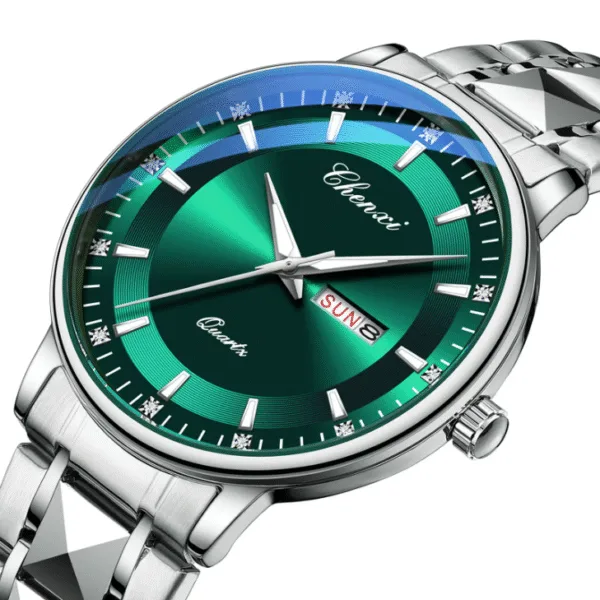 2025 New Men's Watch Fashion Business Calendar Week Original Quartz Waterproof Watches Luminous Stainless Steel Wristwatch 1