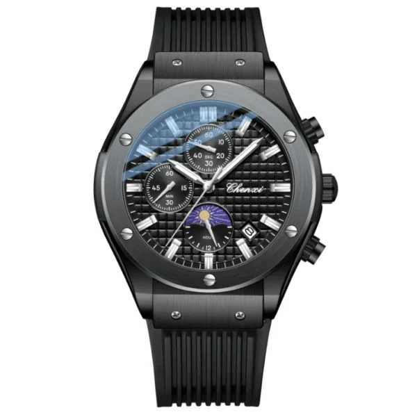 Chenxi 944 Luxury Black Watch for Man Quartz Sports Silicone Men Watch Waterproof Luminous Chronograph Men's Watches Clock Reloj 8