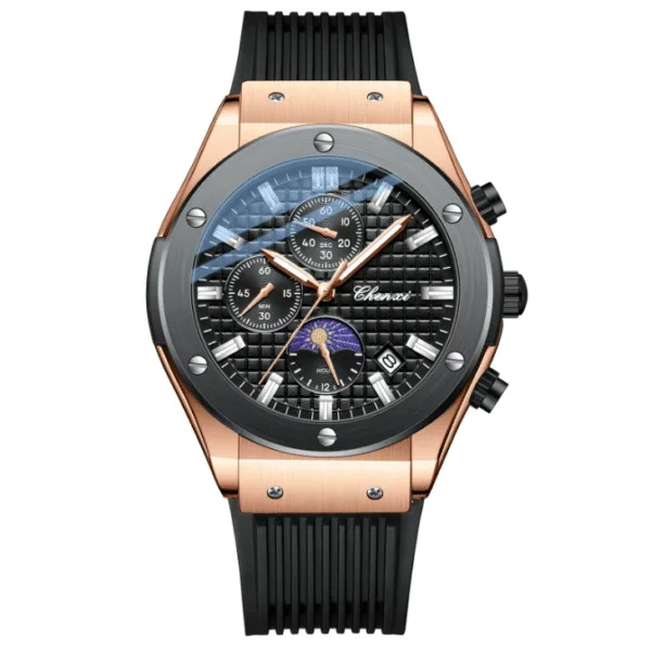 Chenxi 944 Luxury Black Watch for Man Quartz Sports Silicone Men Watch Waterproof Luminous Chronograph Men's Watches Clock Reloj 7