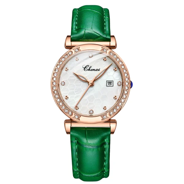 CHENXI Women Watch Fashion Rose Gold Waterproof Top Brand Quartz Watch Ladies Leather Calendar Wrist Watches Gift for Women 7