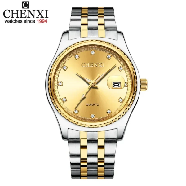 Chenxi 8204 Men Women Watches Dial Top Brand Luxury Couples Quartz Stainless Steel Watch Waterproof Calendar 7