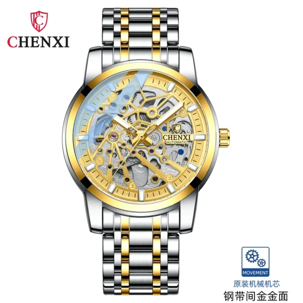 CHENXI 8812 New Design Top Brand Luxury Fashion Fully Automatic Men's Watch Hollow Frame Mechanical Steel Belt Watches for Man 7