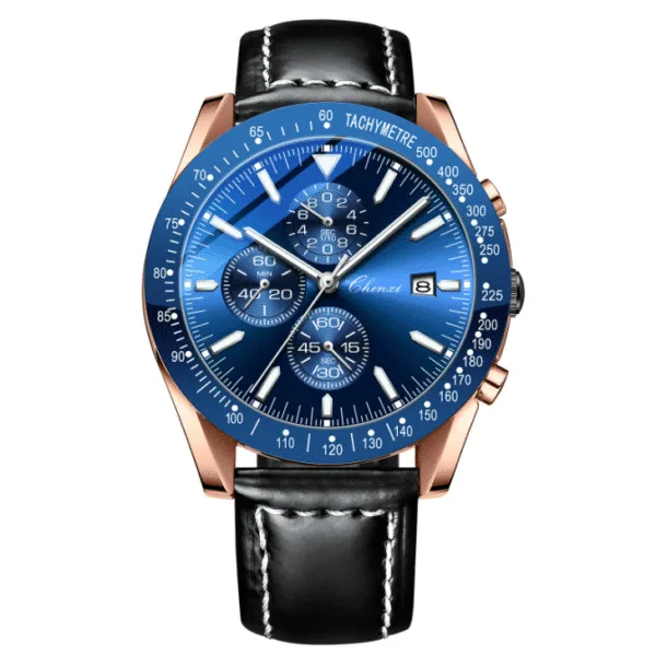 CHENXI 960 Men's Quartz Watch Multifunctional Sports Timing Waterproof Luminous Calendar Wristwatch 9