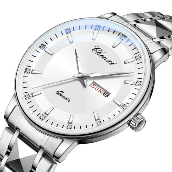 2025 New Men's Watch Fashion Business Calendar Week Original Quartz Waterproof Watches Luminous Stainless Steel Wristwatch 7