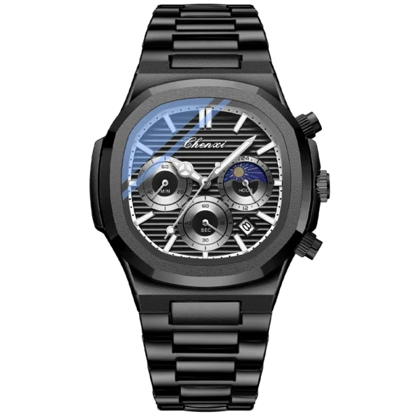 CHENXI Stainless Steel Watches for Mens Creative Fashion Luminous Dial with Chronograph Clock Male Casual Quartz Wristwatches 9