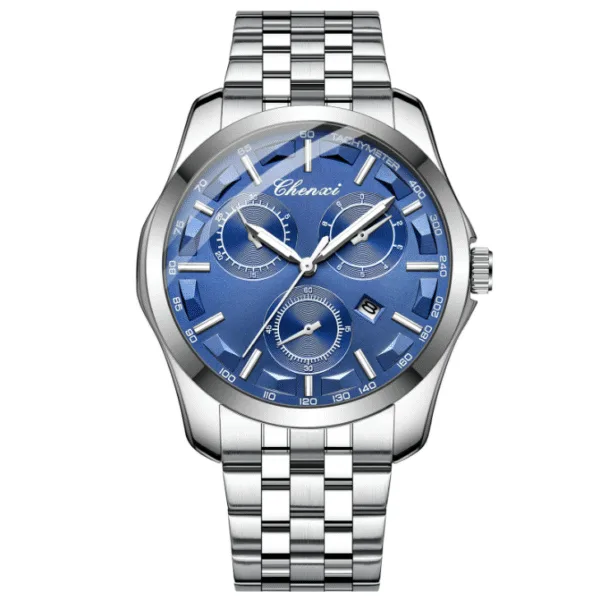 Chenxi 024B Fashion Mens Watches Luxury Silver Stainless Steel Quartz Wrist Business Watch for Man Calendar Clock Reloj Hombre 10