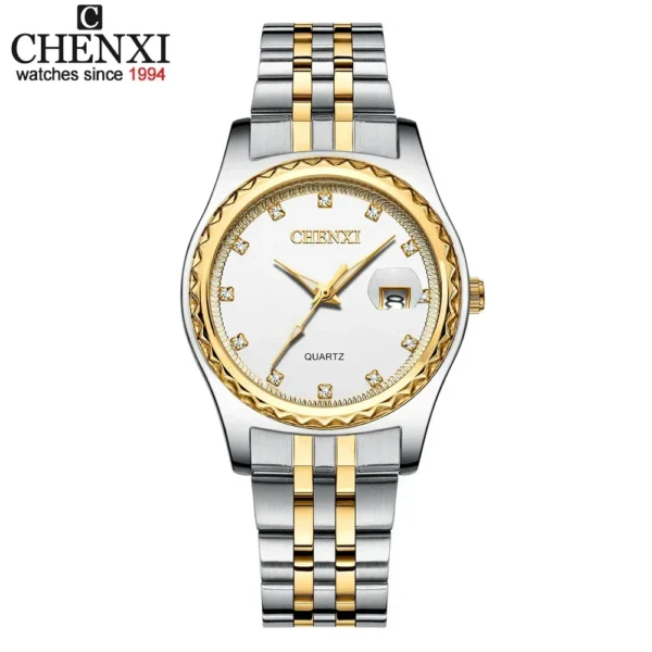 Chenxi 8204 Men Women Watches Dial Top Brand Luxury Couples Quartz Stainless Steel Watch Waterproof Calendar 8