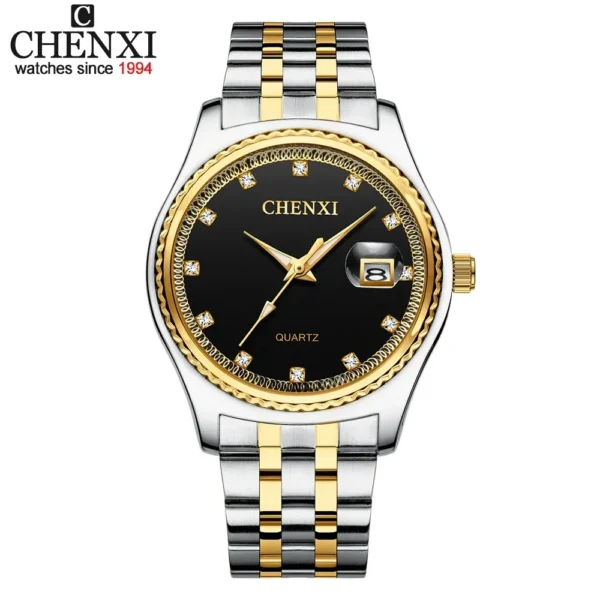Chenxi 8204 Men Women Watches Dial Top Brand Luxury Couples Quartz Stainless Steel Watch Waterproof Calendar 9