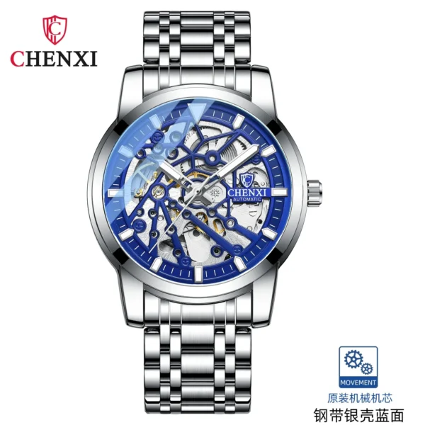 CHENXI 8812 New Design Top Brand Luxury Fashion Fully Automatic Men's Watch Hollow Frame Mechanical Steel Belt Watches for Man 9