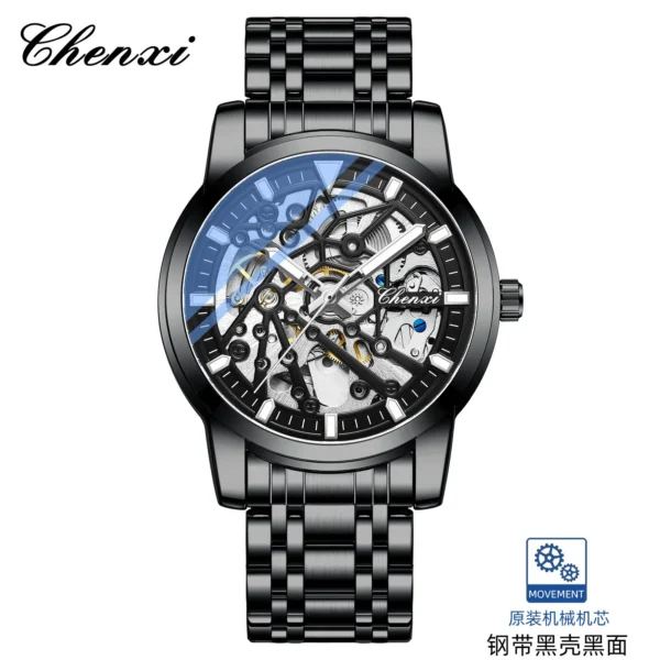 CHENXI 8812 New Design Top Brand Luxury Fashion Fully Automatic Men's Watch Hollow Frame Mechanical Steel Belt Watches for Man 8